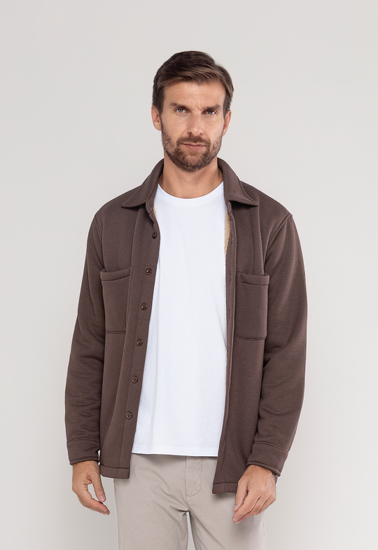 Camisa Premium Forrada Em Sherpa Marrom