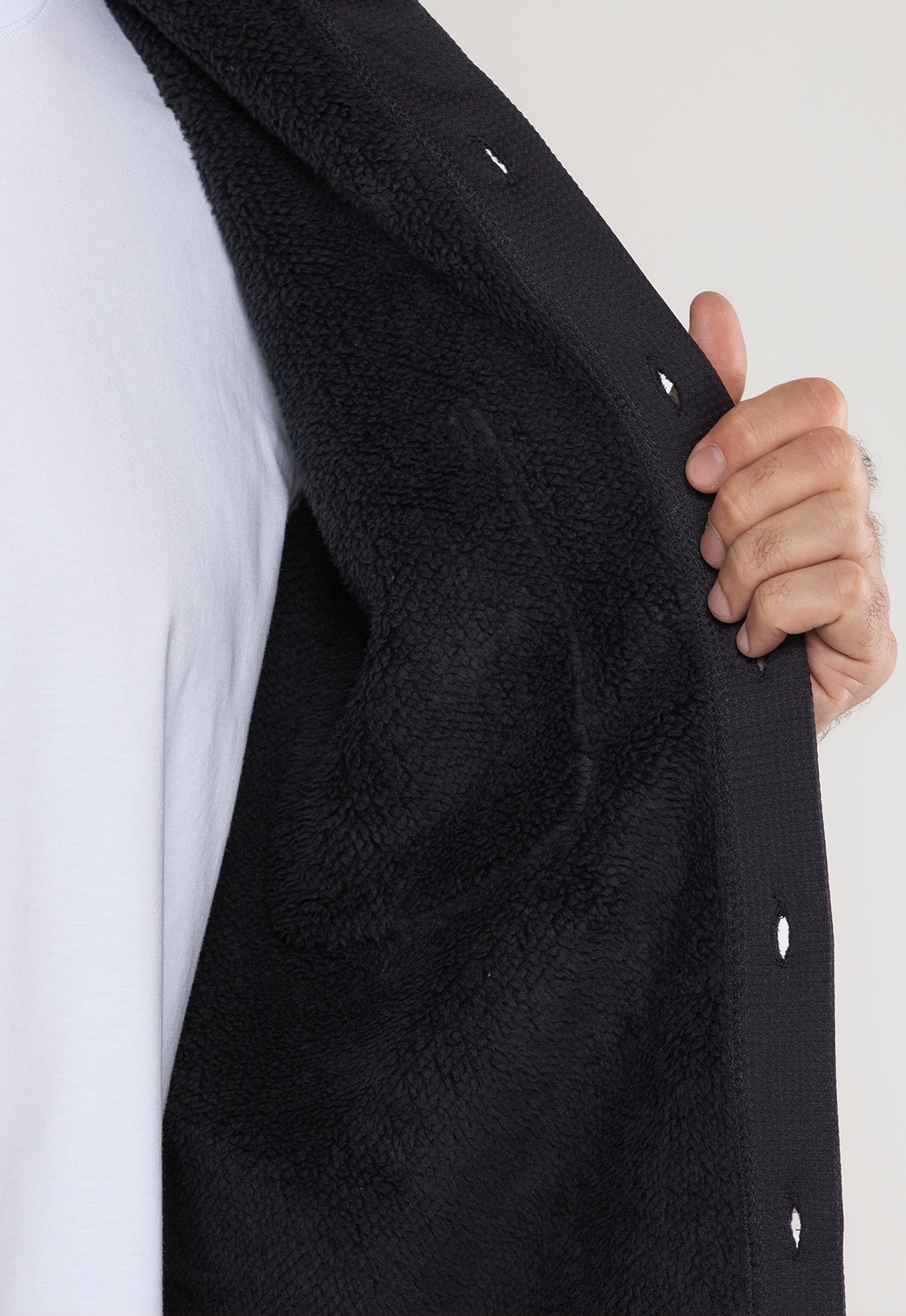 Camisa Premium Forrada Em Sherpa Preta