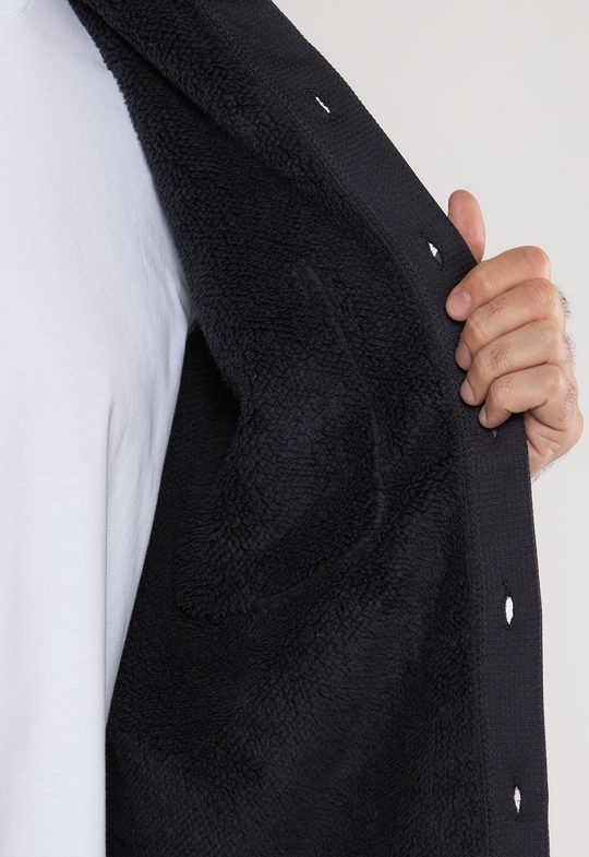 Camisa Premium Forrada Em Sherpa Preta