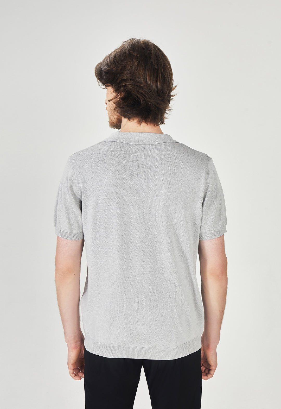 Polo Tricot Design Cinza