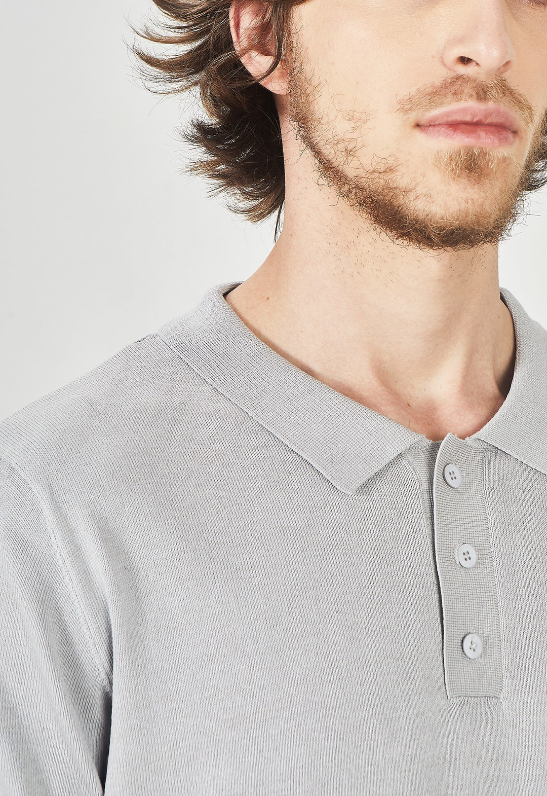 Polo Tricot Design Cinza