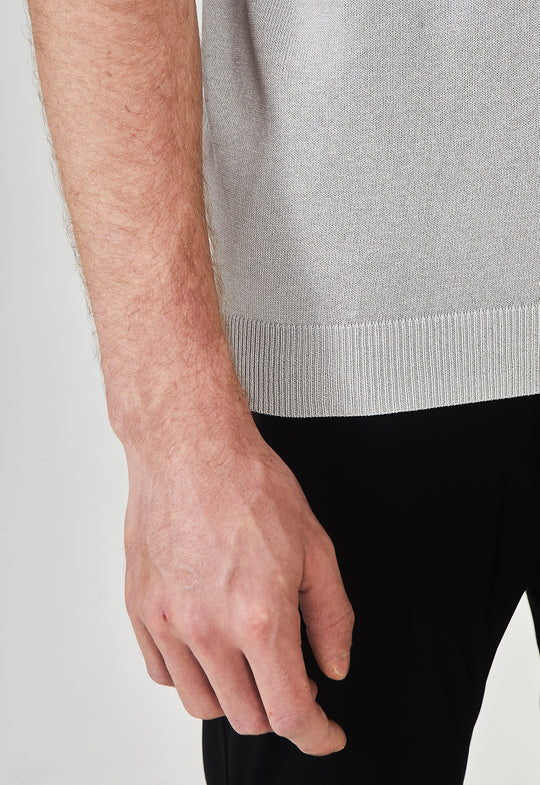 Polo Tricot Design Cinza