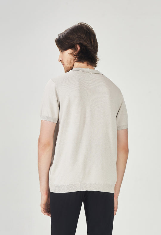 Polo Tricot Design Bege