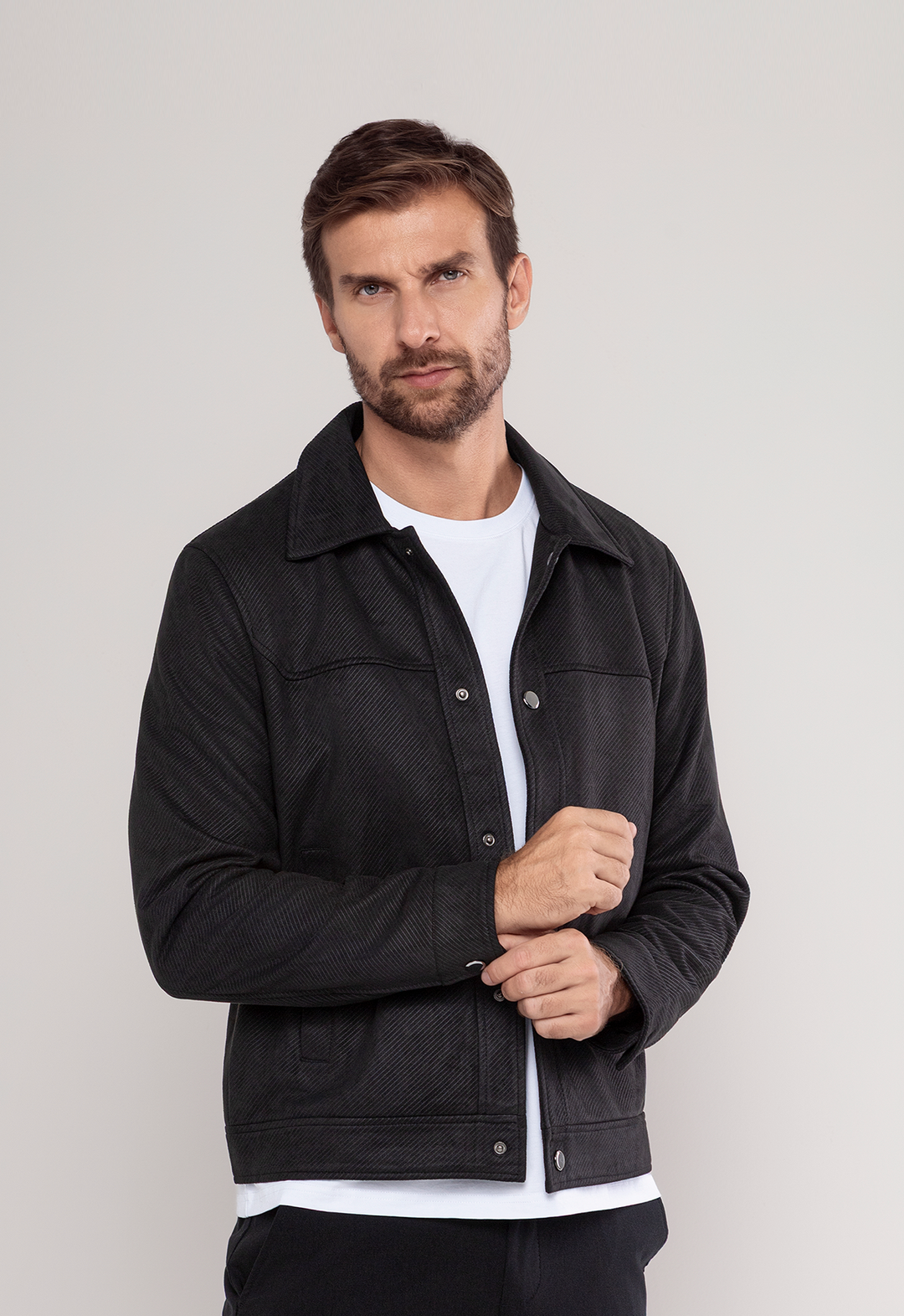 Jaqueta Suede Texturizada Classic Preta
