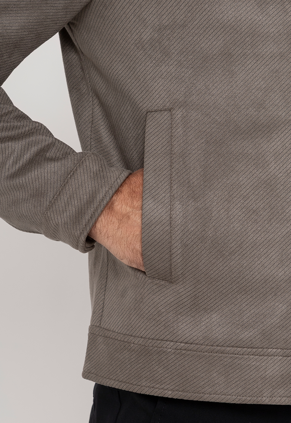 Jaqueta Suede Texturizada Classic Cinza