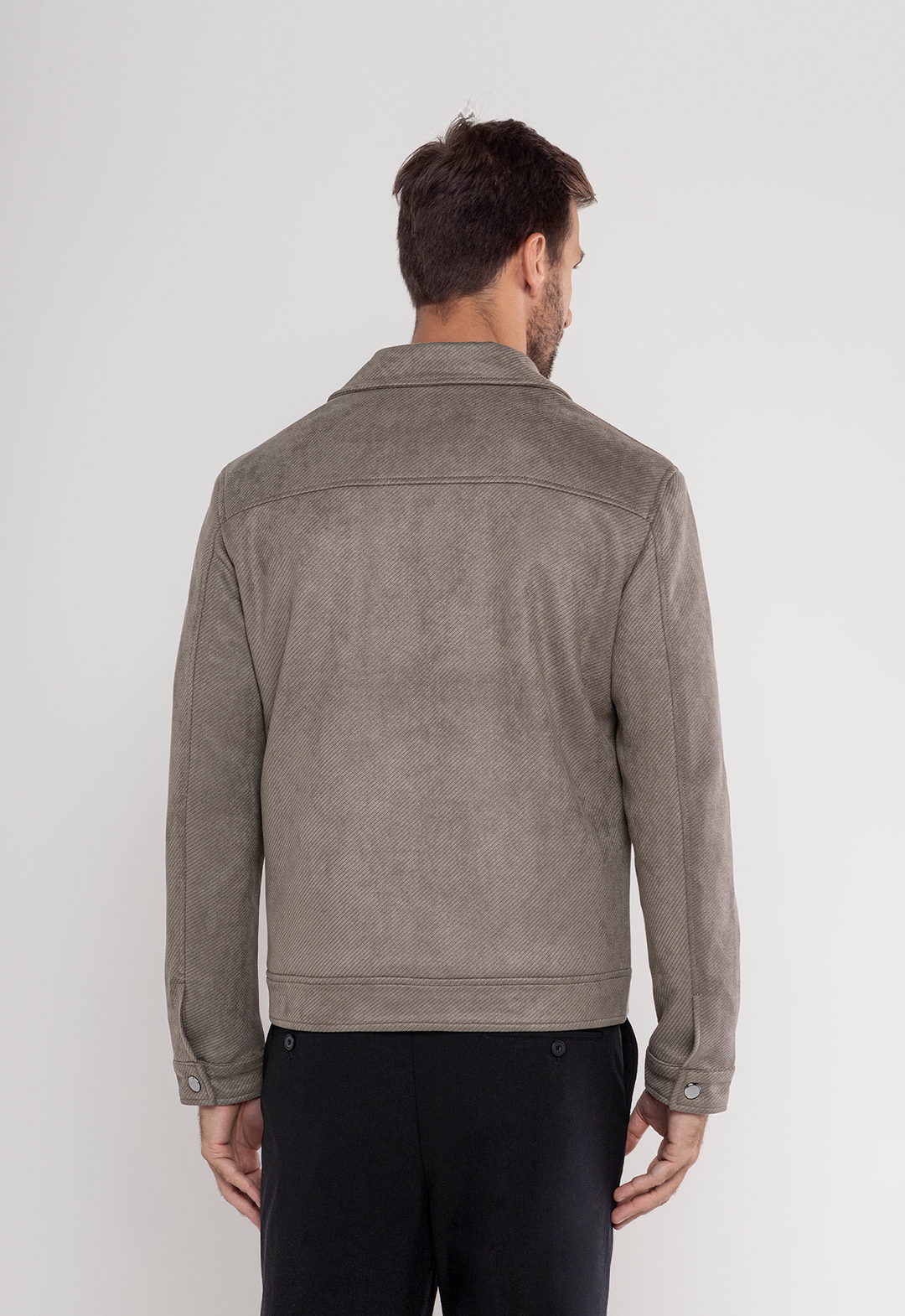 Jaqueta Suede Texturizada Classic Cinza