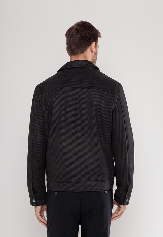 Jaqueta Suede Texturizada Classic Preta