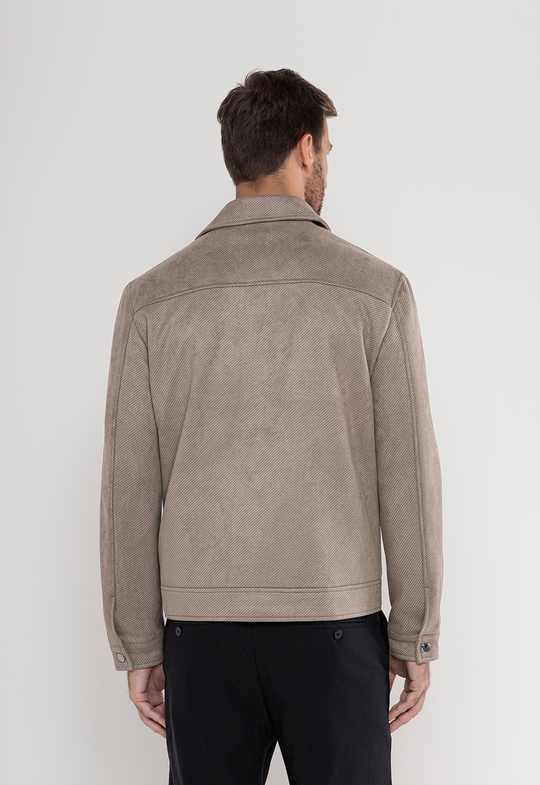 Jaqueta Suede Texturizada Classic Caqui