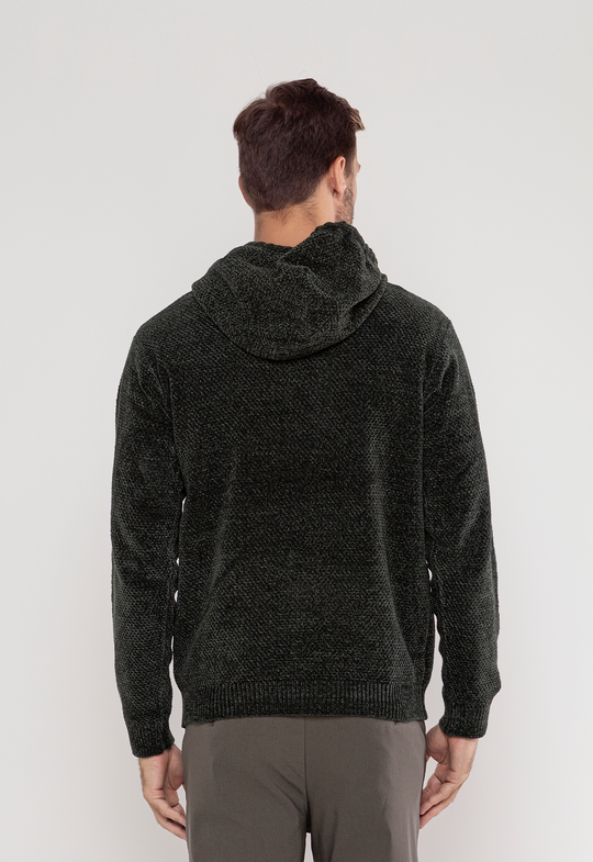 Tricot Mesclado C/ Capuz Verde