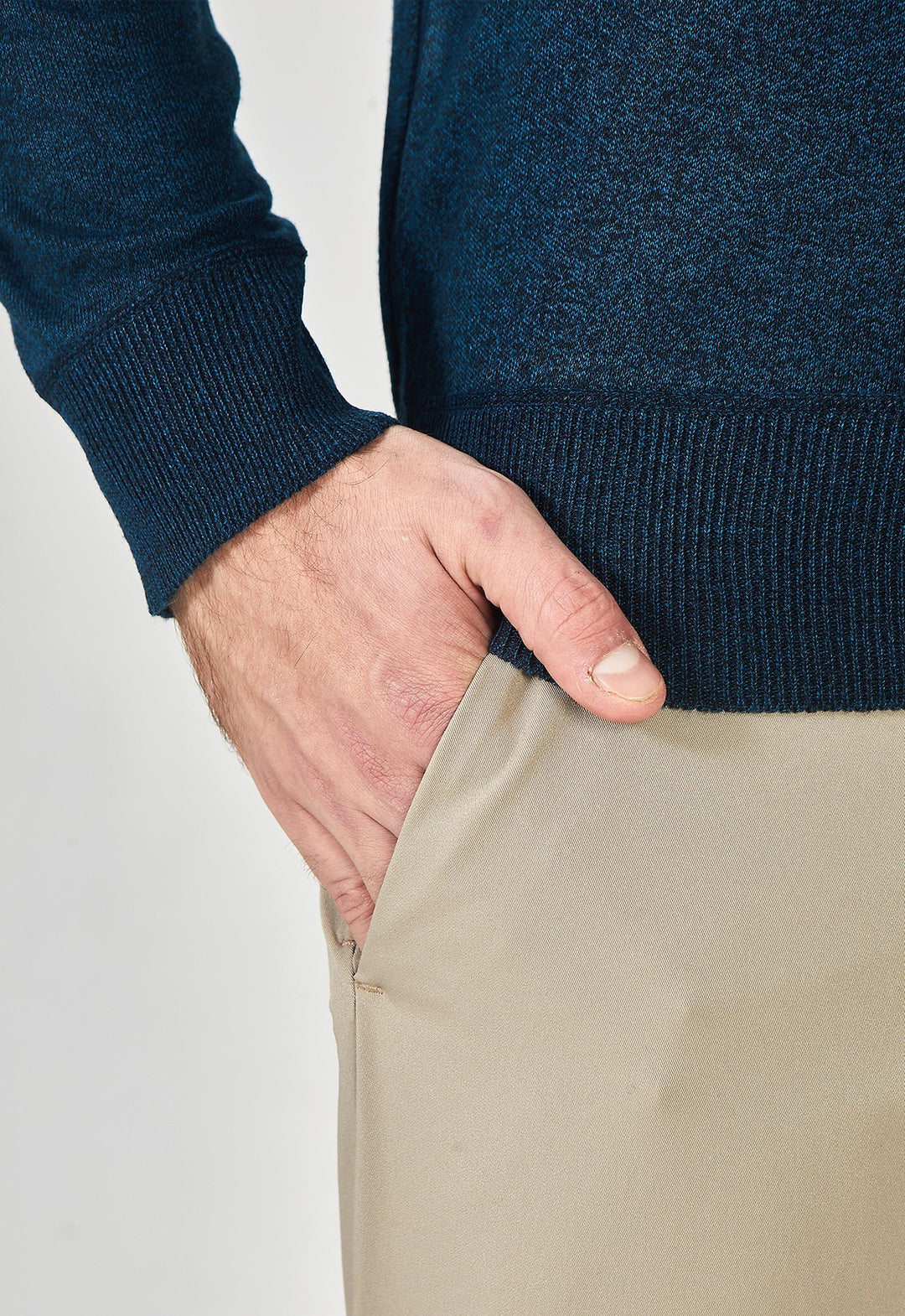 Suéter Toque Cashmere Meio Zip Petróleo