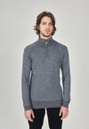 Suéter Toque Cashmere Meio Zip Cinza