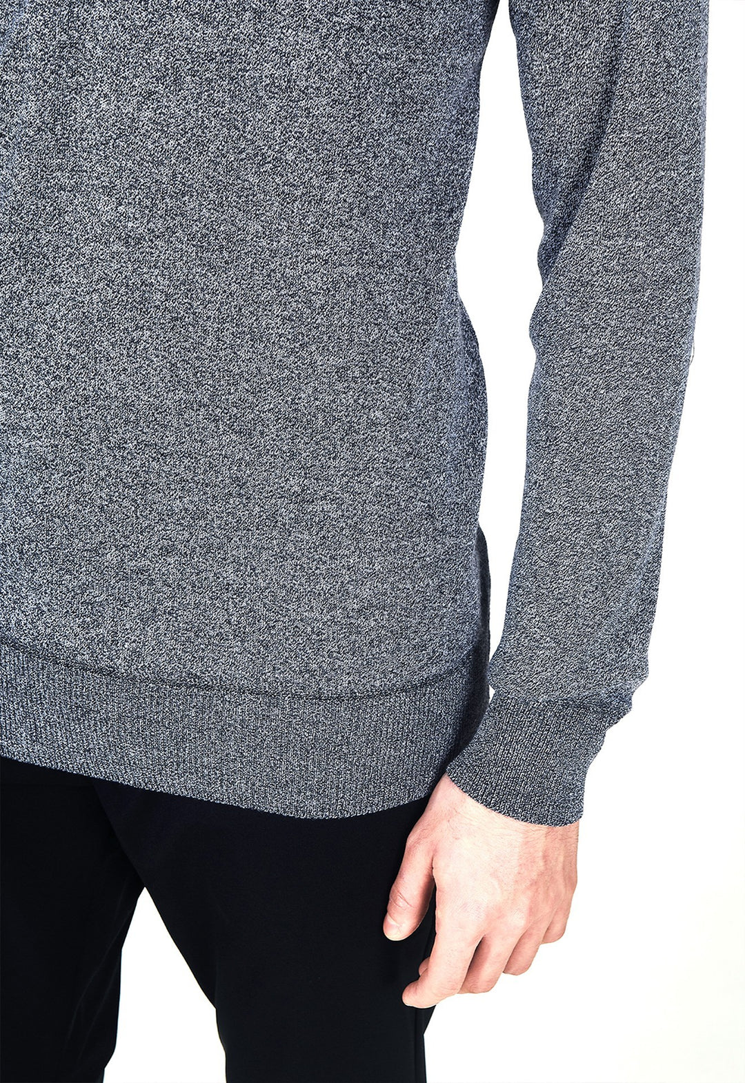 Suéter Toque Cashmere Meio Zip Cinza