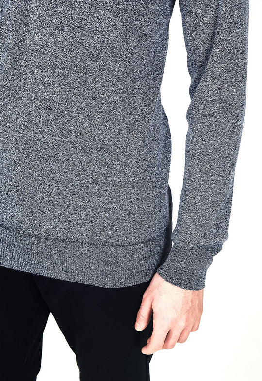 Suéter Toque Cashmere Meio Zip Cinza
