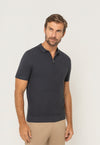 Polo Tricot Meio Zip Chumbo