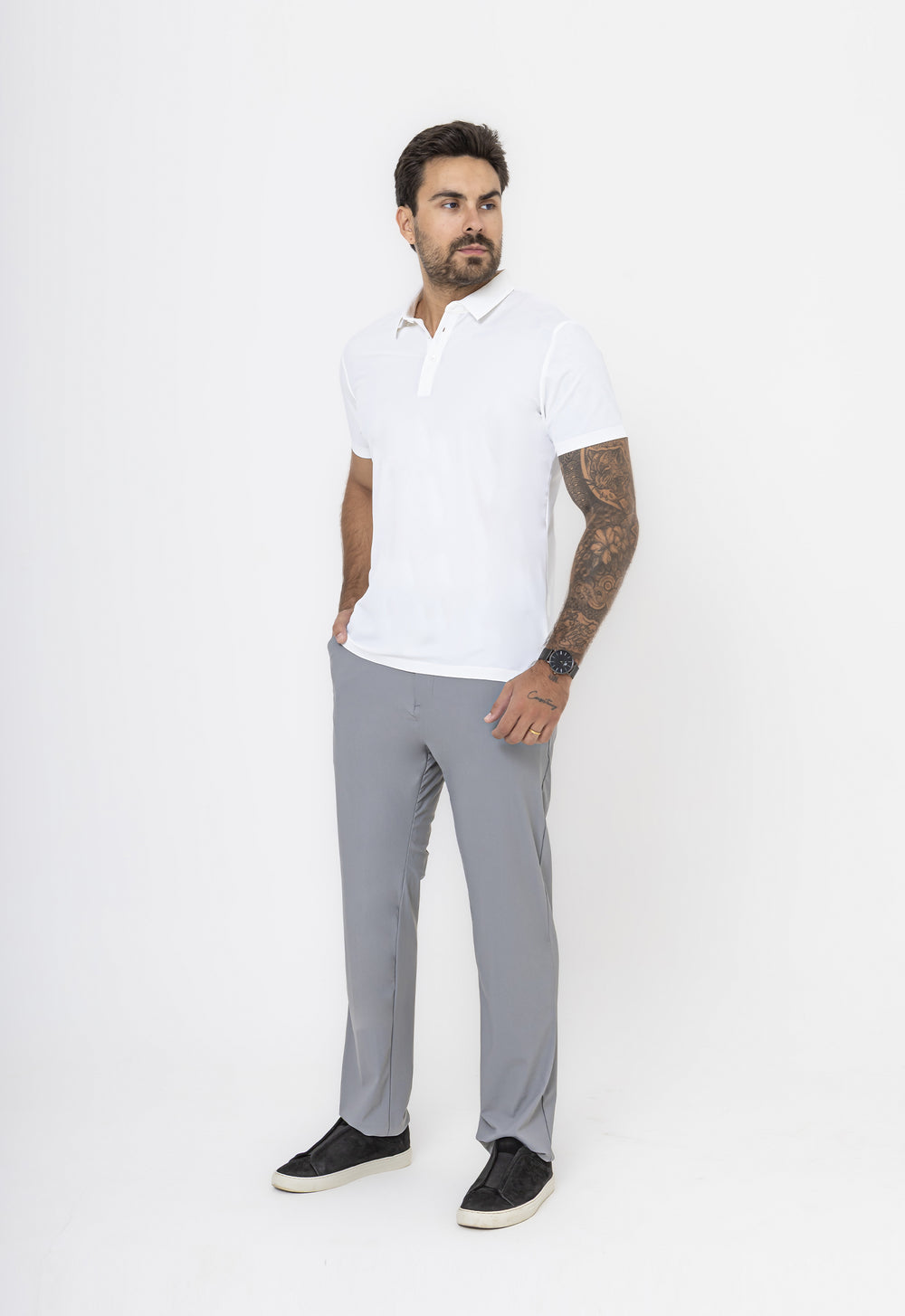 Polo Dry-Fit Motion Texturizada Off White