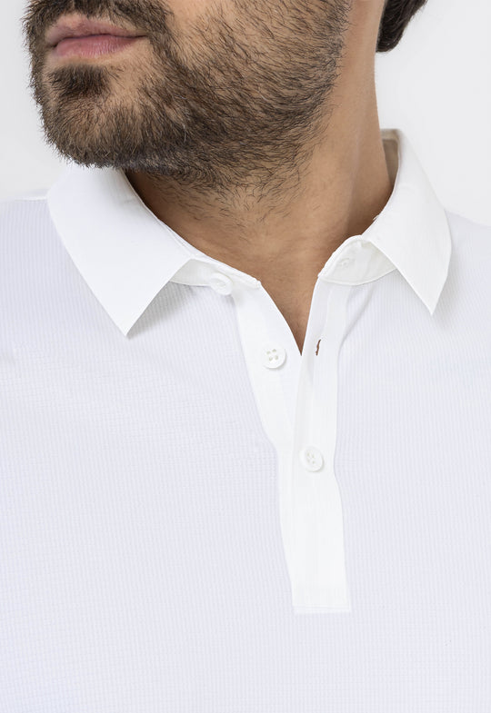 Polo Dry-Fit Motion Texturizada Off White
