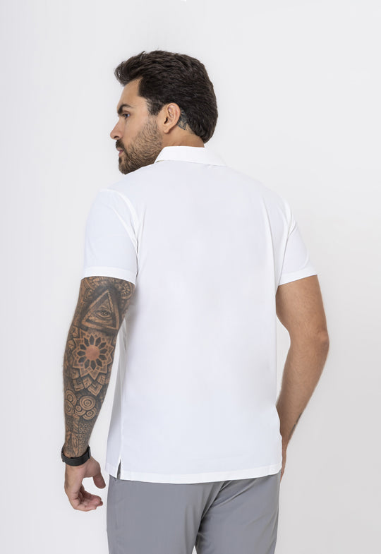 Polo Dry-Fit Motion Texturizada Off White