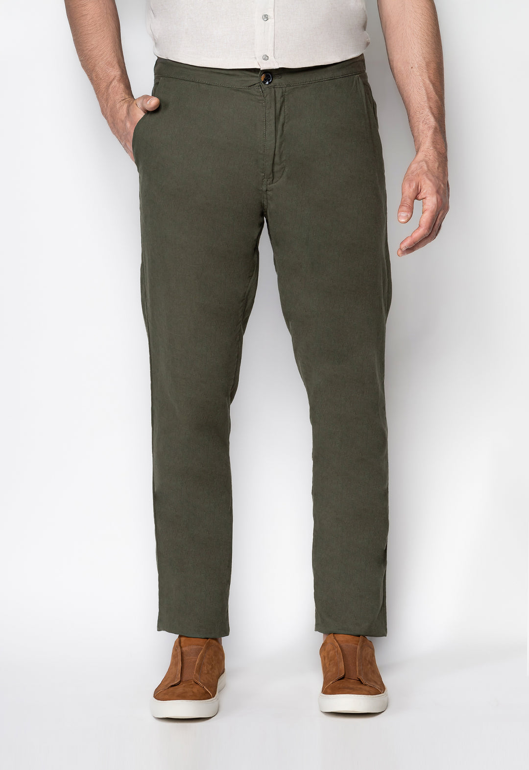 CALÇA RIVIERA LINHO COM ALGODÃO VERDE