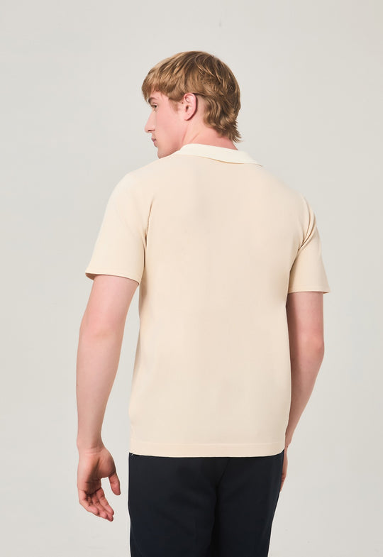 Polo Tricot Zip Bege