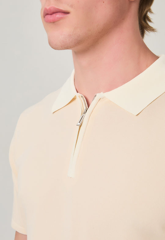 Polo Tricot Zip Bege