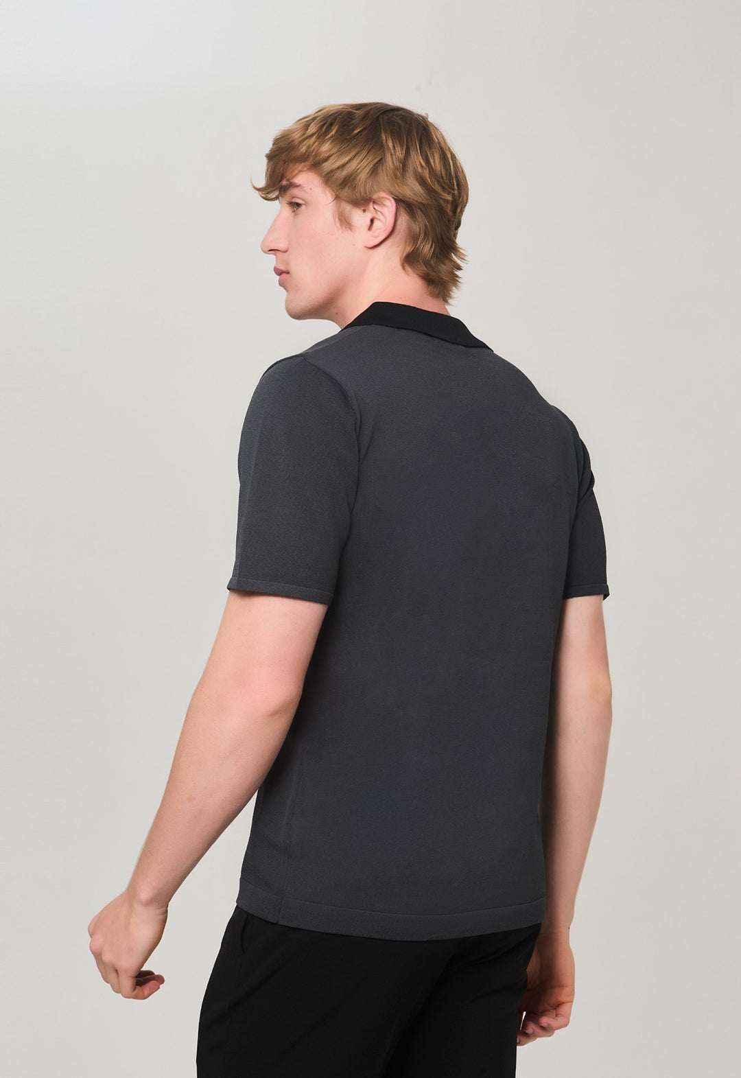 Polo Tricot Zip Grafite