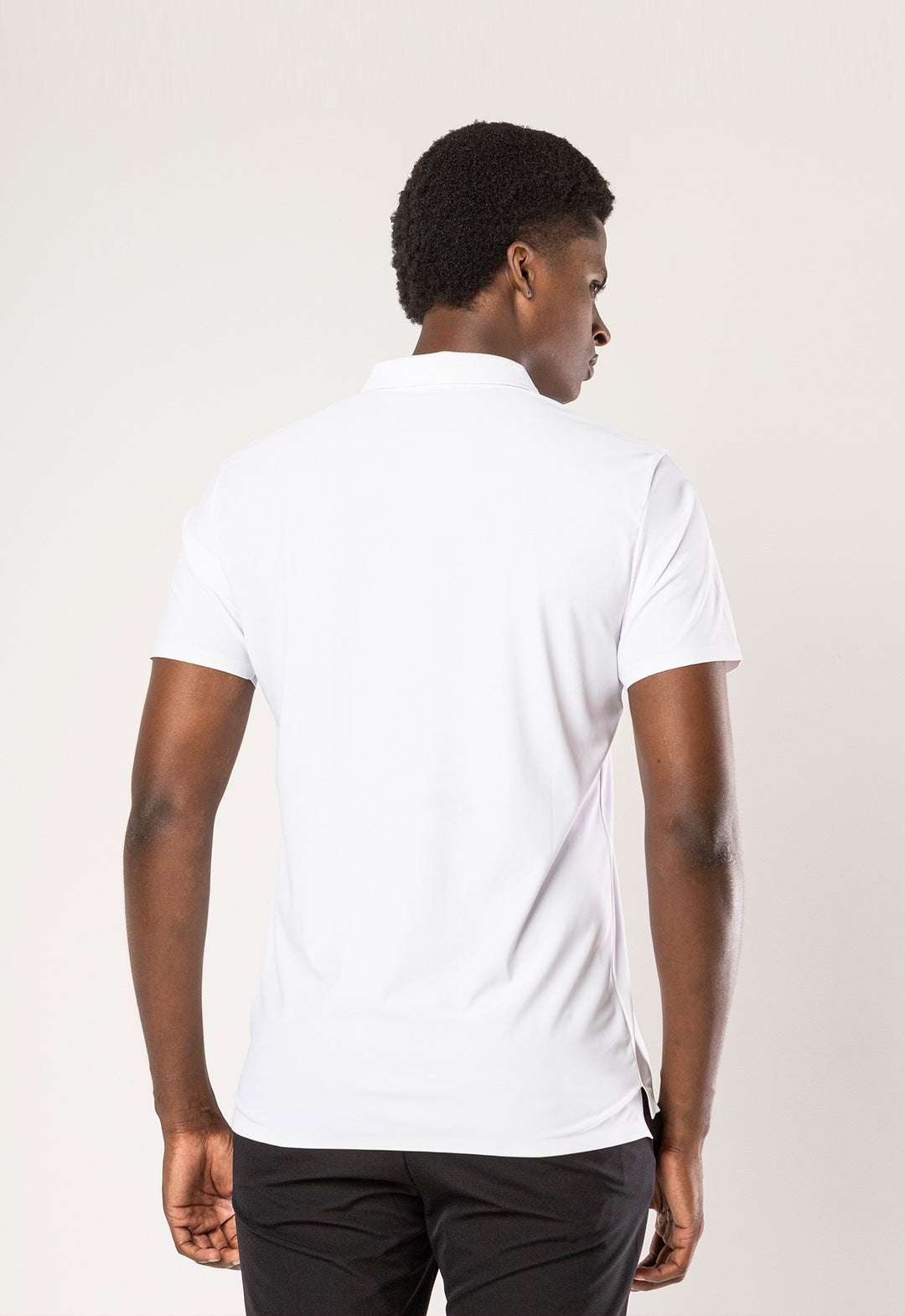 Polo Dry Fit Zíper C/ Gola Jackard Branca