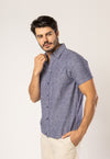 Camisa Linho com Algodão Capri MC Marinho