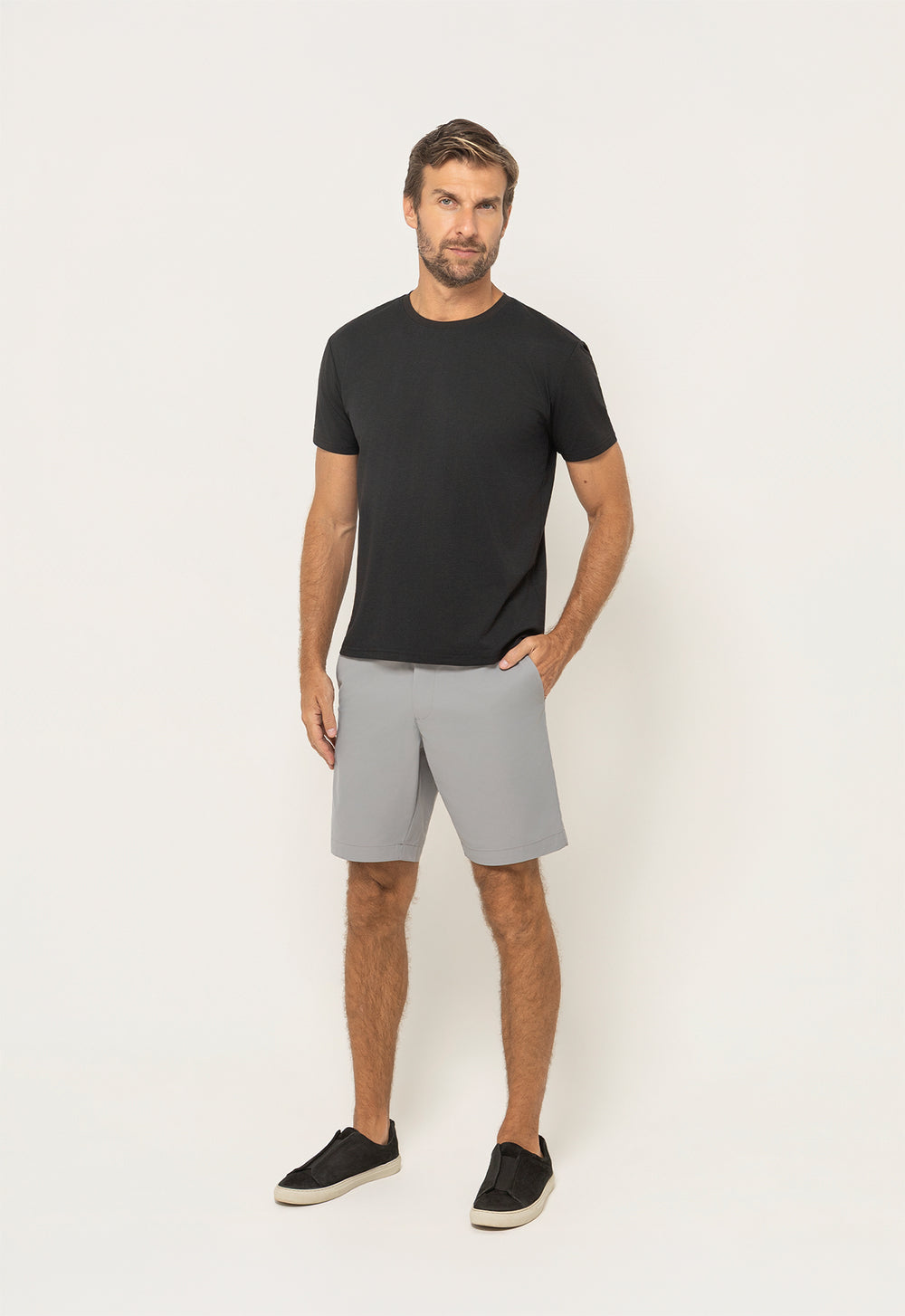 Bermuda Tactel Comfort Cinza