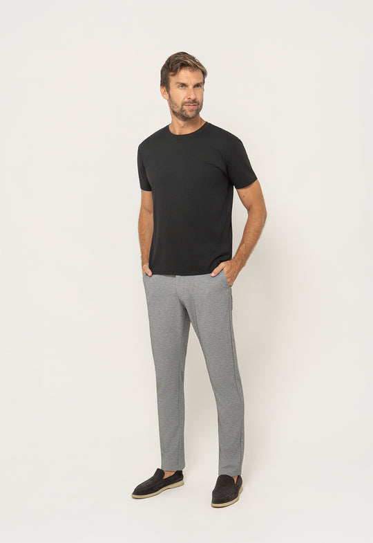 Calça Malha Ajuste Cos Cinza Mescla
