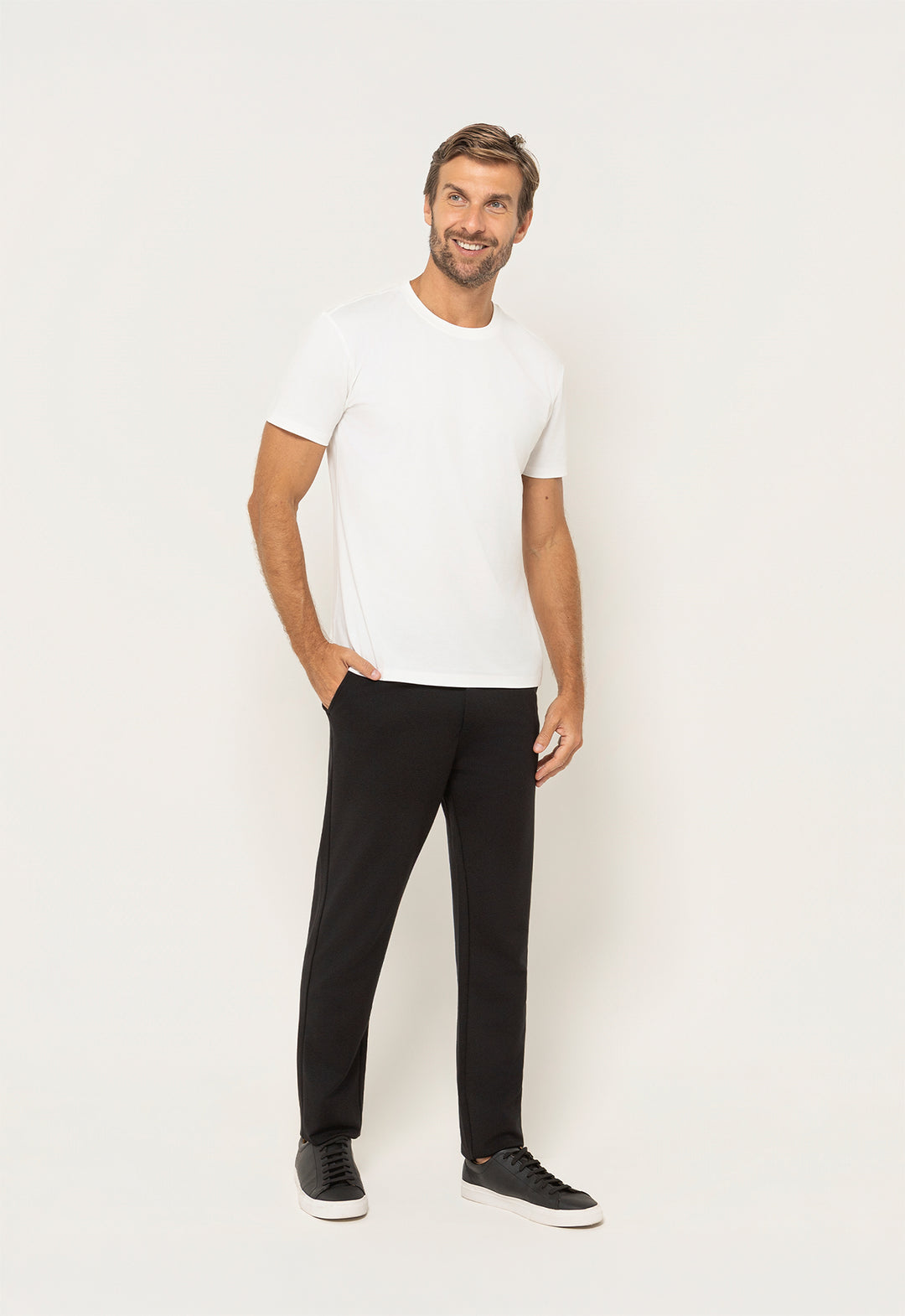Calça Ponto Roma Ajuste Cos Preto