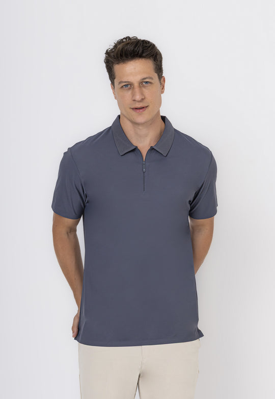 POLO DRY-FIT MOTION ZIP GRAFITE